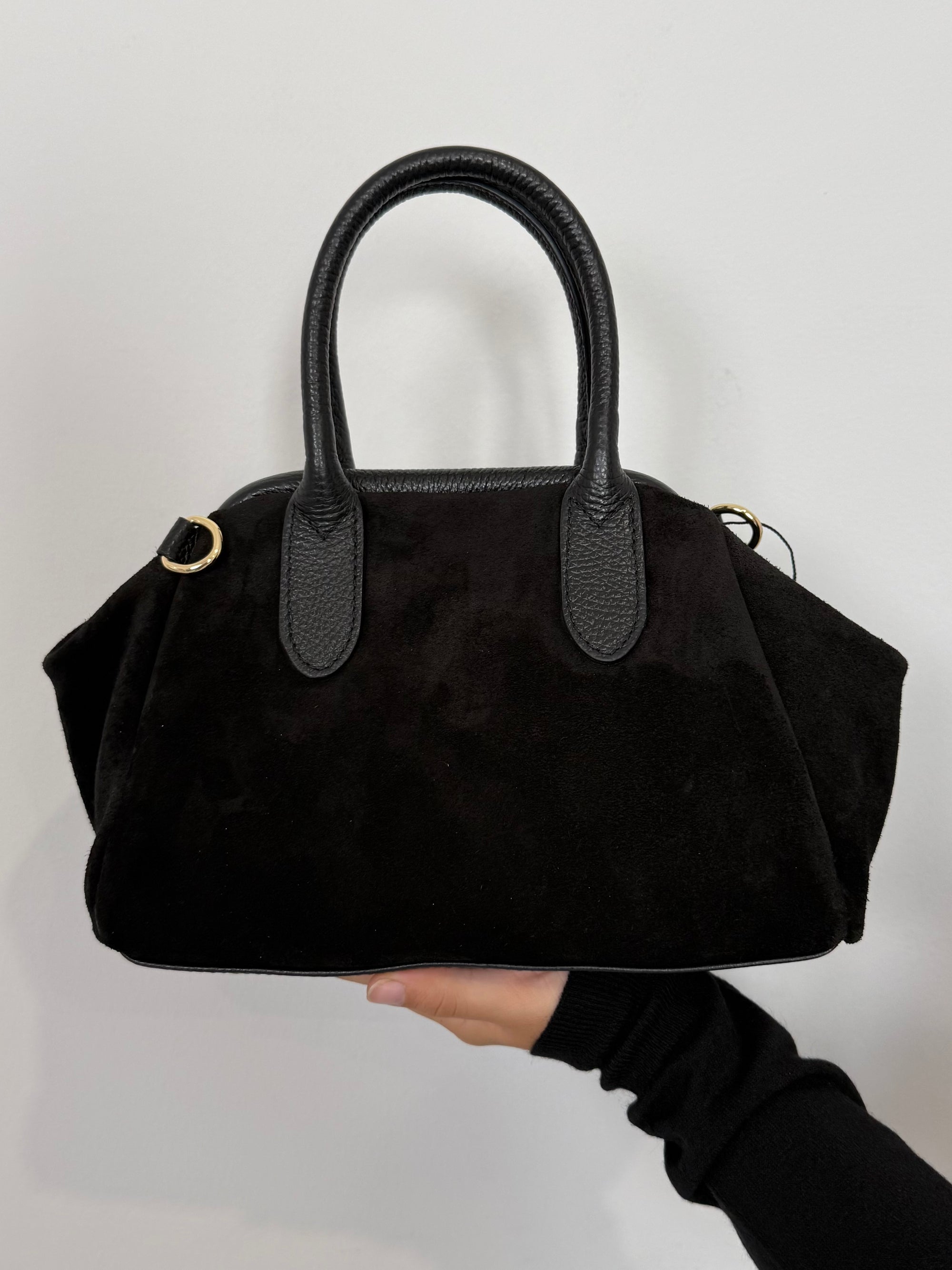 Civico23 - Borsa pasticcino in vera pelle nera