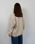 Haveone -Cardigan tre bottoni mélange panna