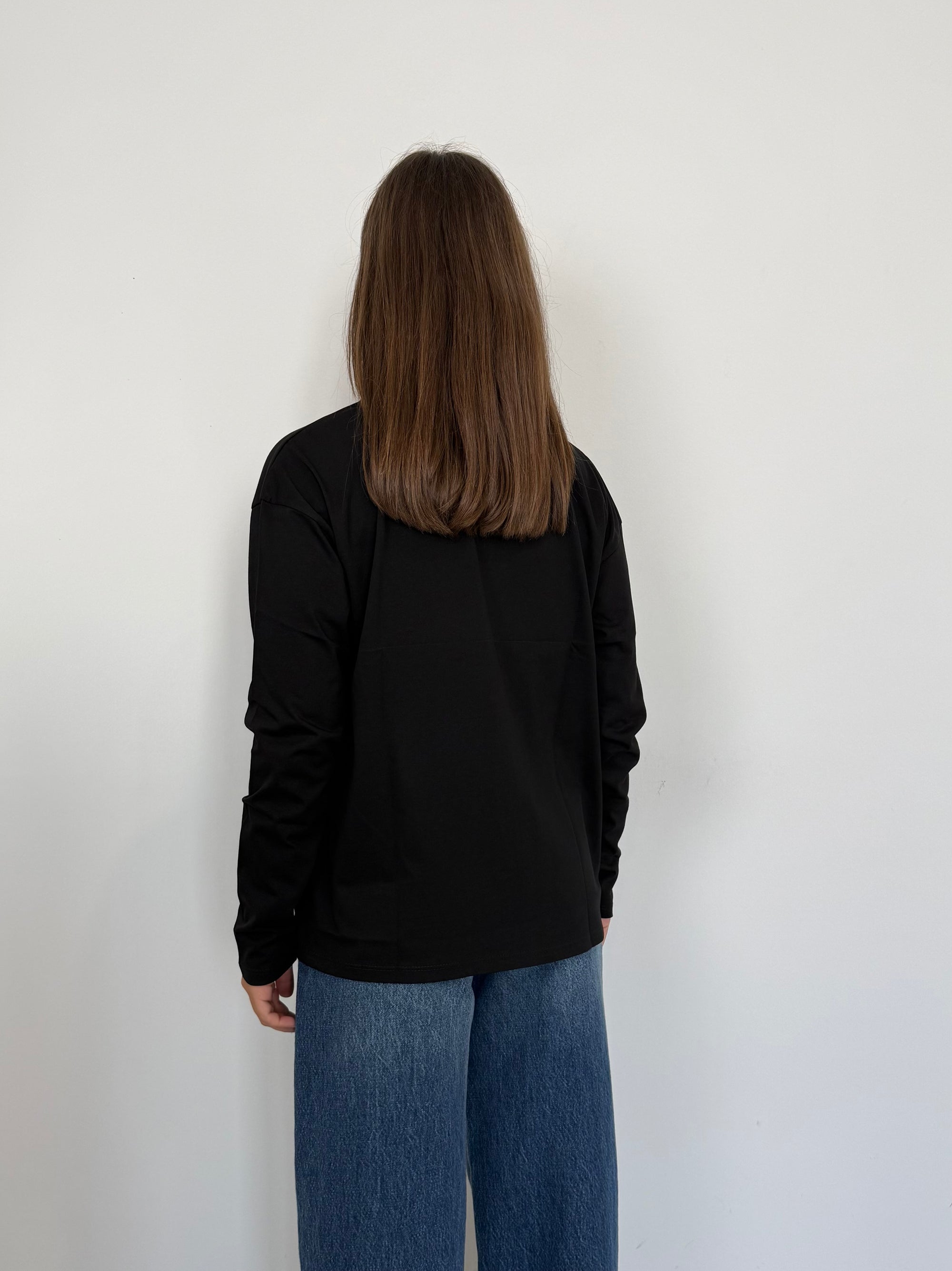 SusyMix - Maglia scatola manica lunga nera