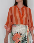 Haveone - Camicia righe larghe arancio