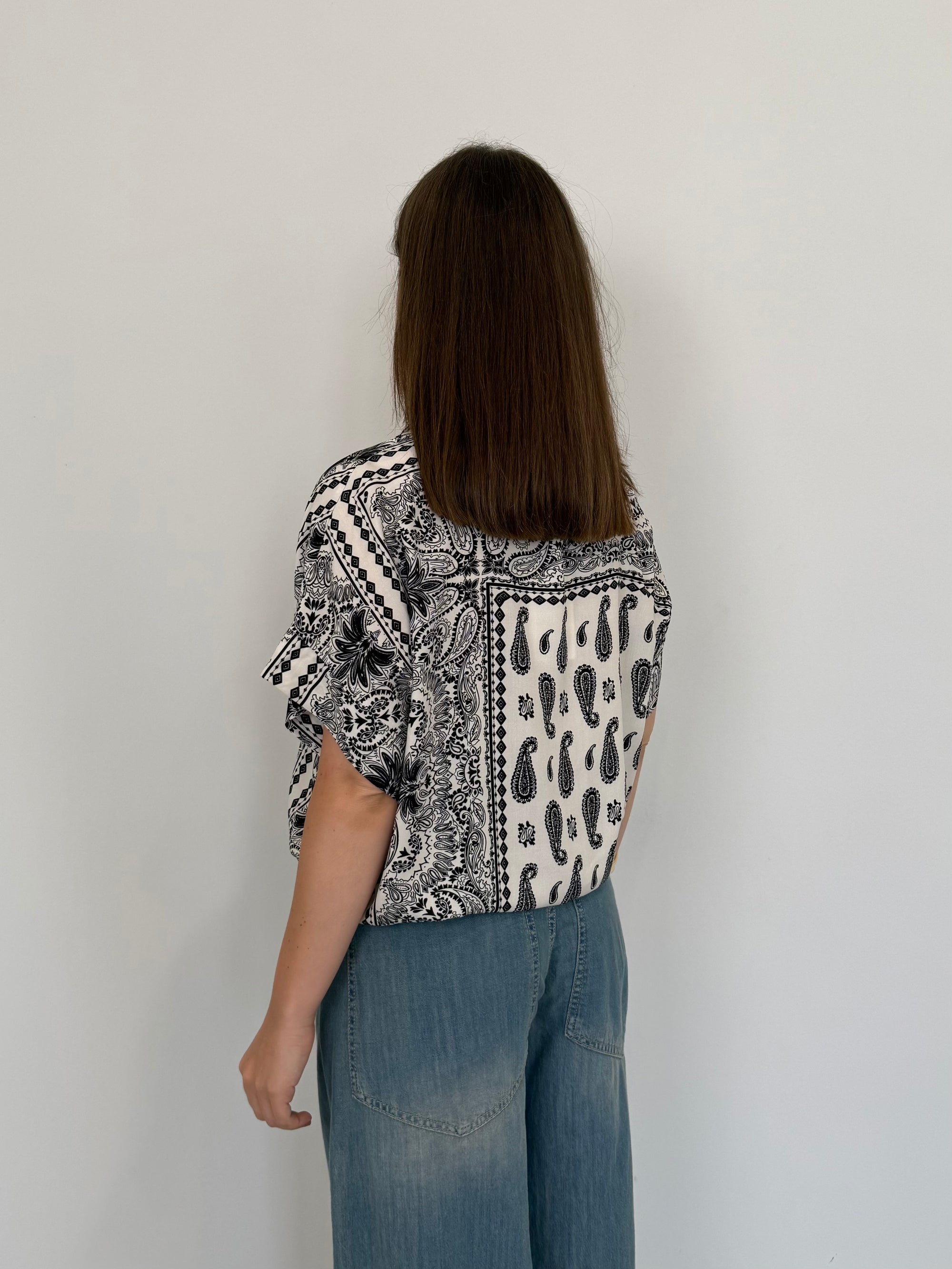 Haveone - Camicia fiocco paisley nera
