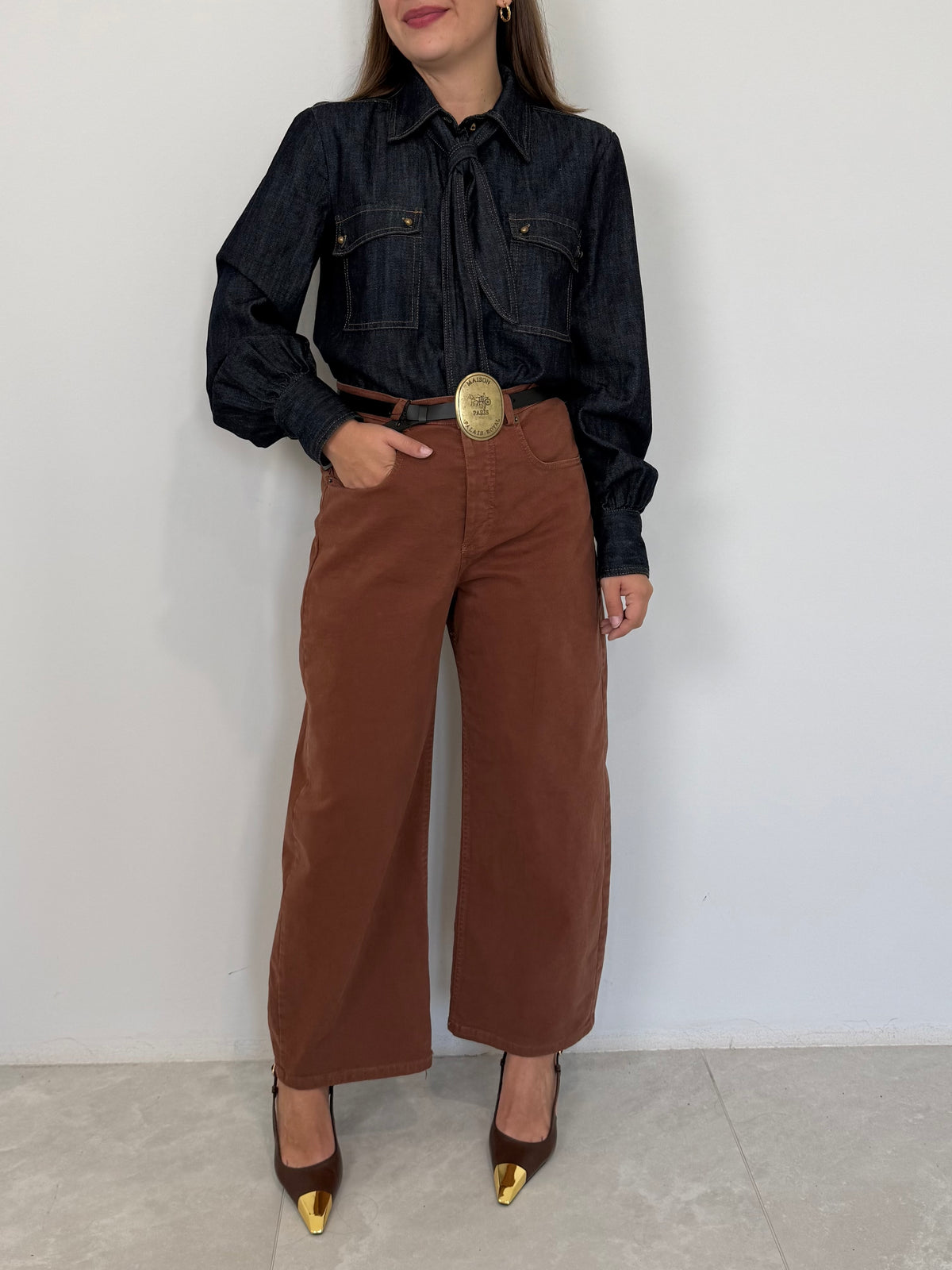 Tensione In - Jeans barrel tabacco