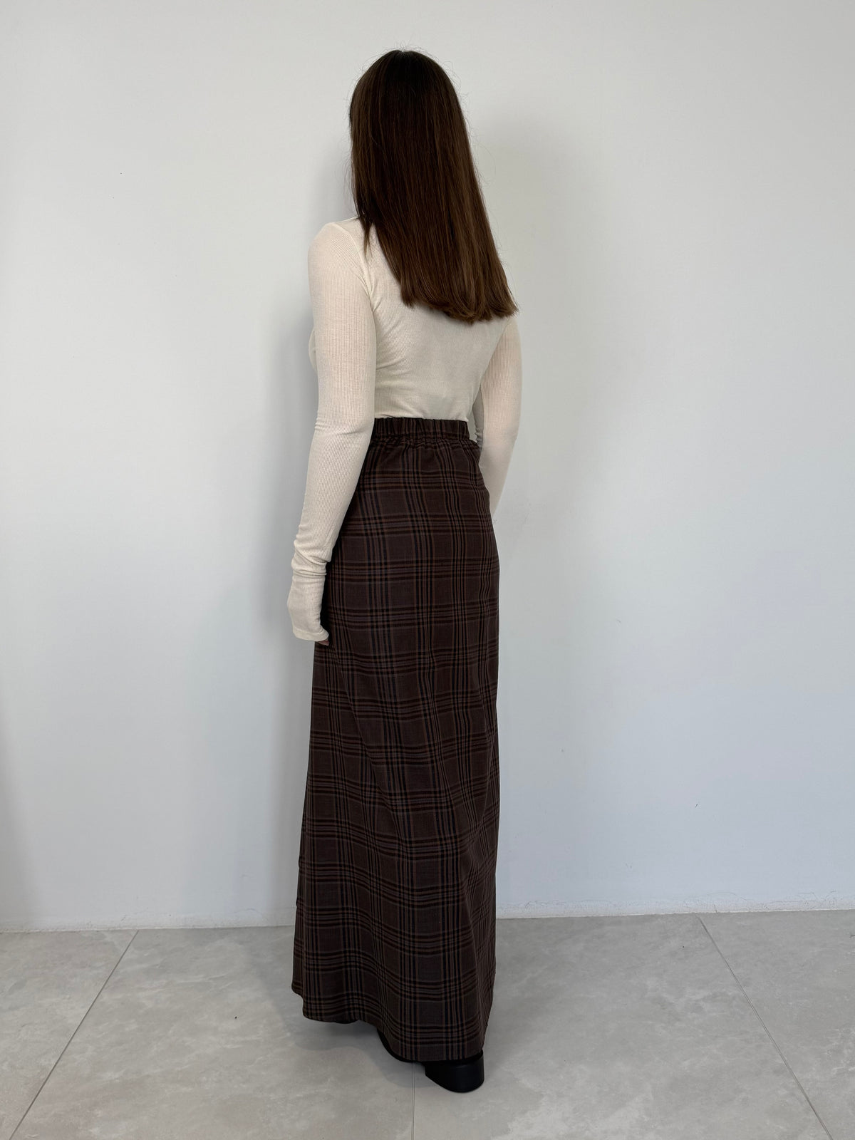 Haveone - Gonna lunga con maniche camicia moro