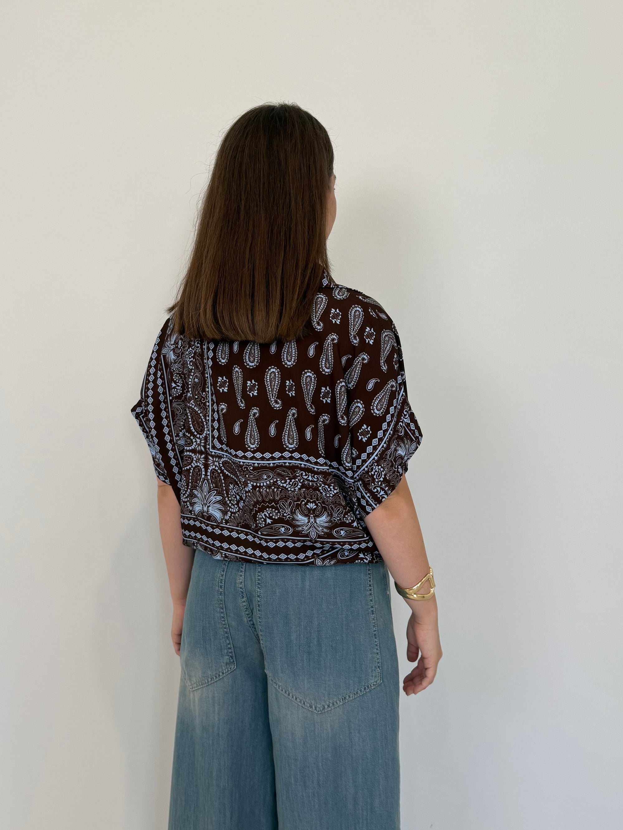 Haveone - Camicia fiocco paisley moro