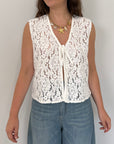 Haveone - Gilet in crochet bianco