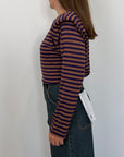 Haveone - Maglia spalline righe viola
