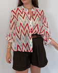 Haveone - Camicia con fantasia zigzag