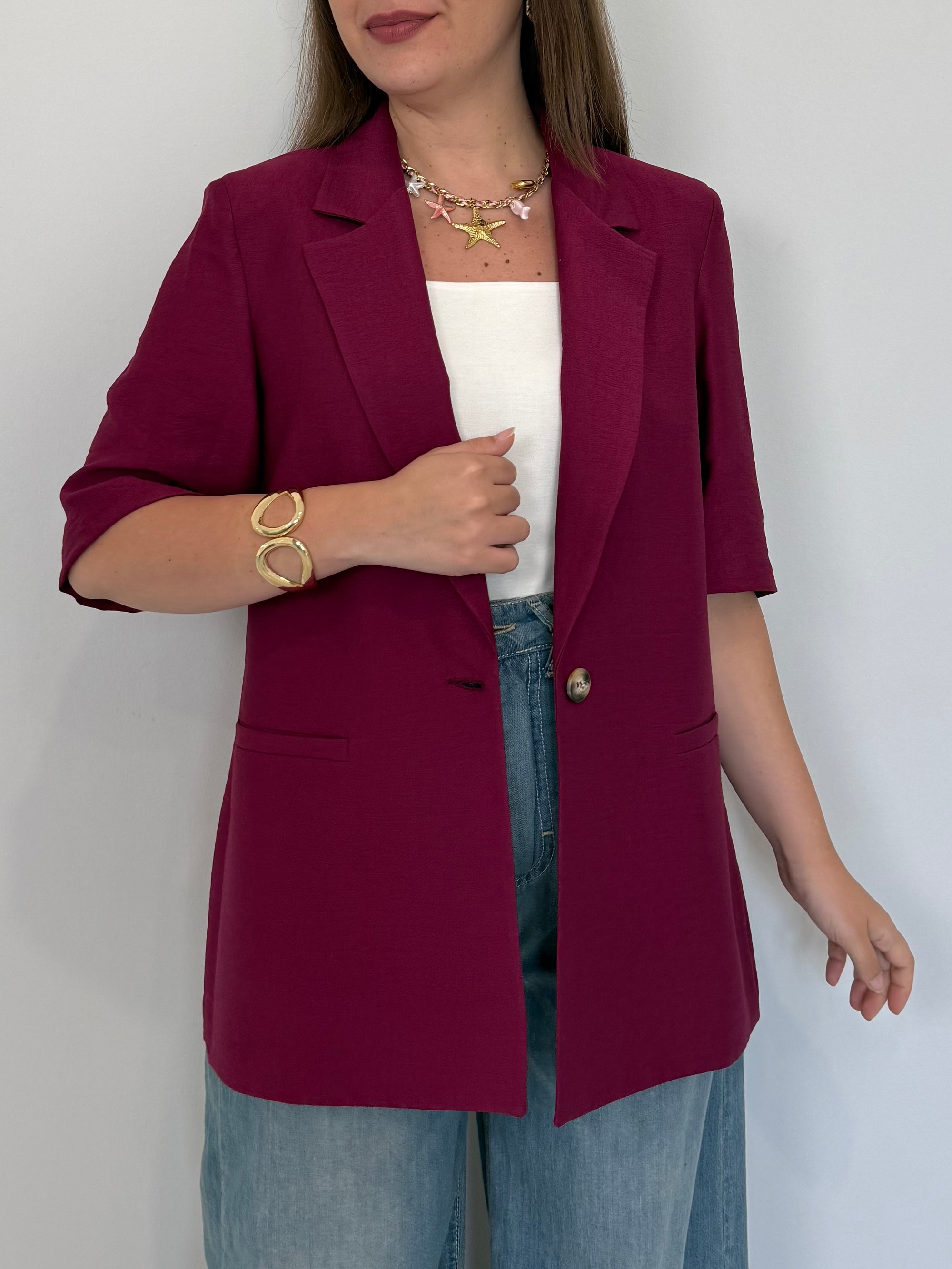 SusyMix - Giacca mezza manica magenta