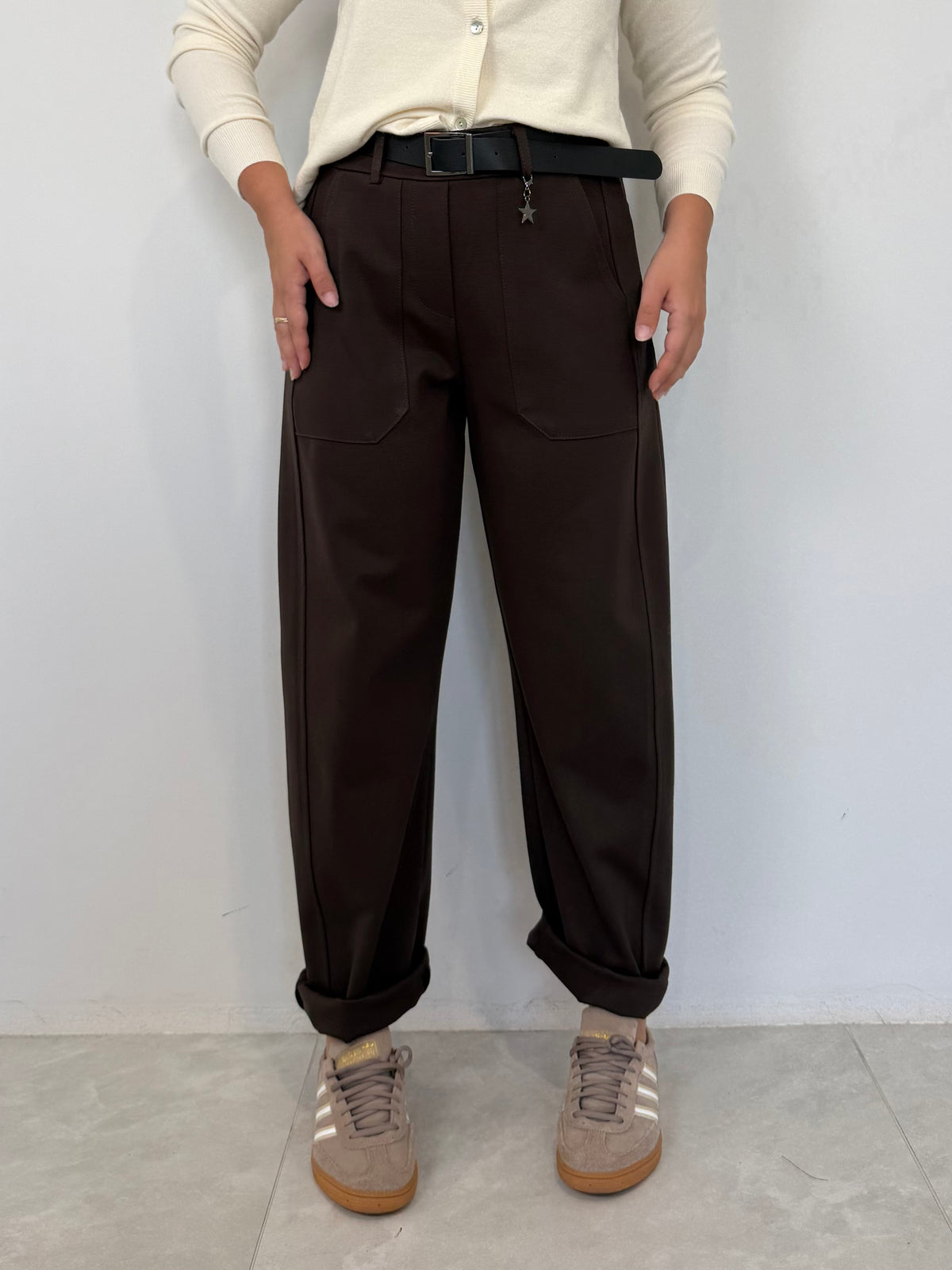 SusyMix - Pantalone punto Milano stellina moro