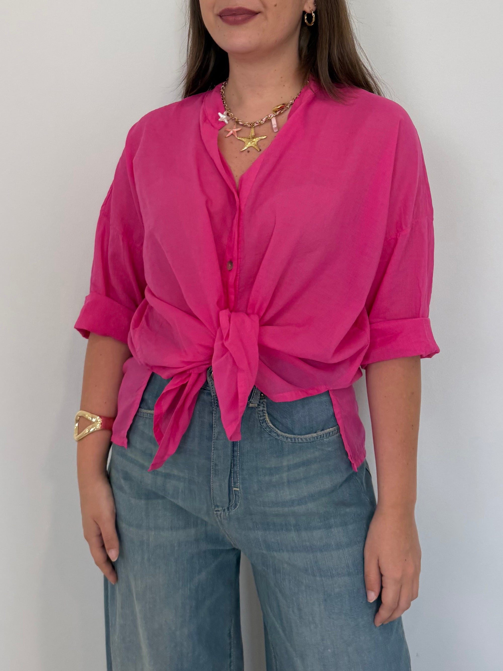 PRE-ORDINE 15/06: Haveone - Camicia in mussola di cotone fuxia