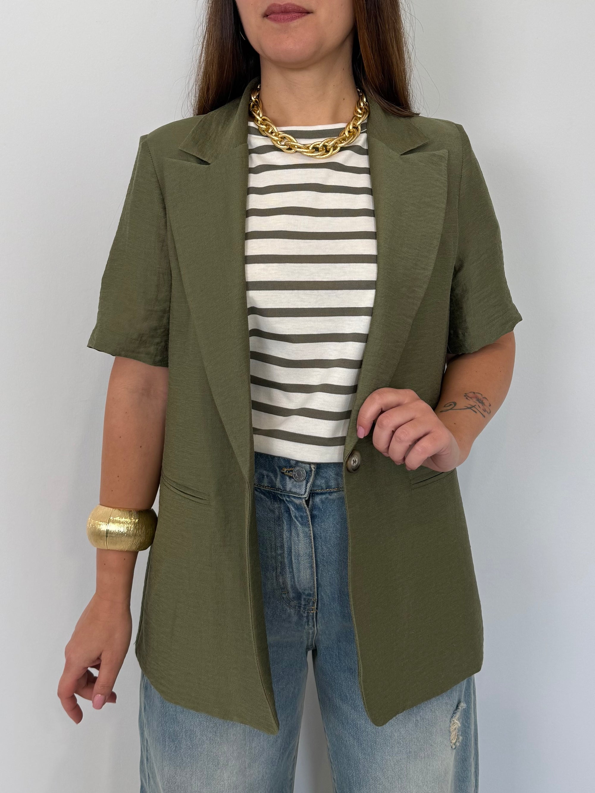 Haveone - Giacca mezza manica easy verde