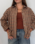 Haveone - Camicia goffrata check mattone