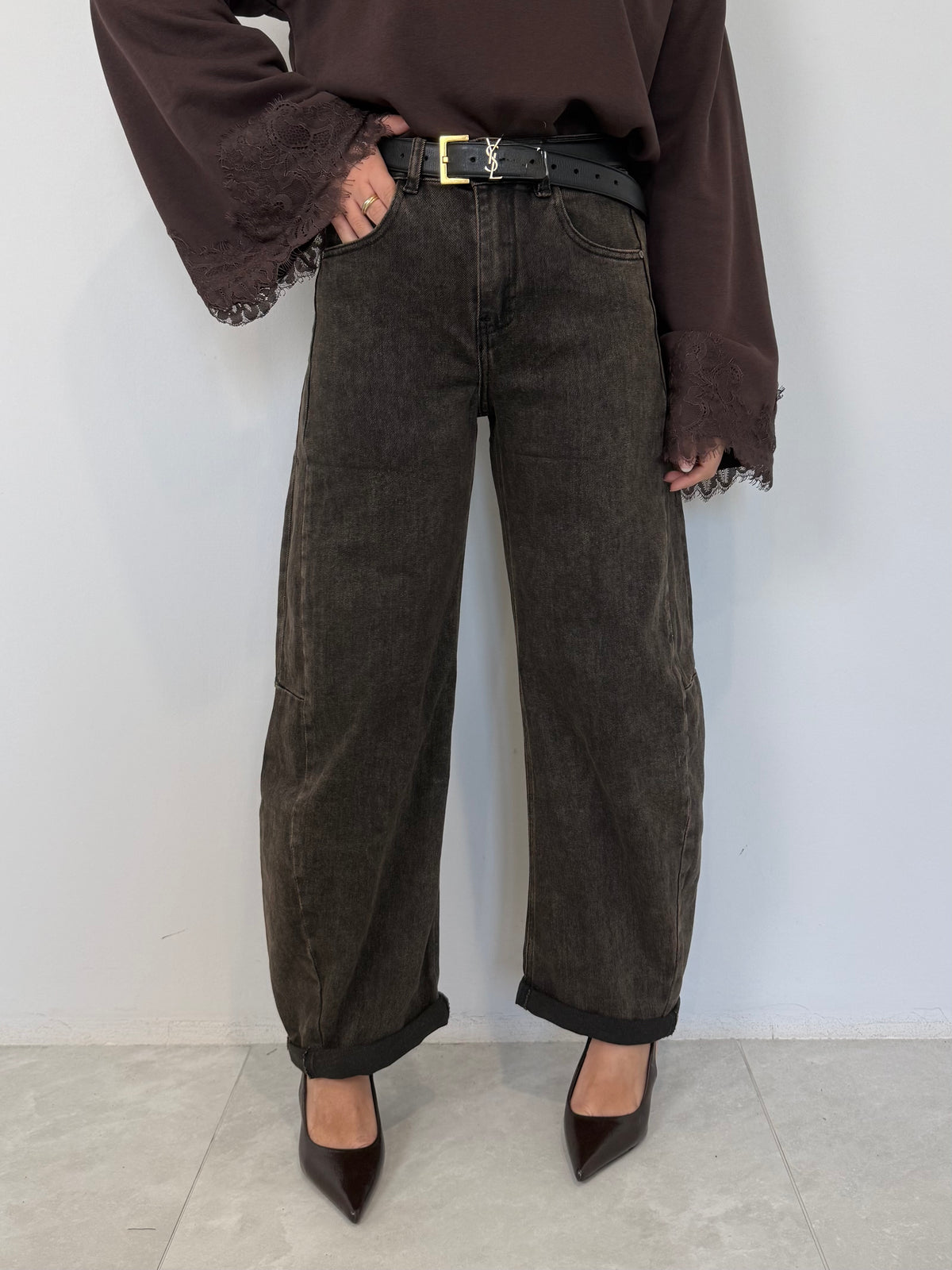 SusyMix - Jeans barrel sovrattinto moro