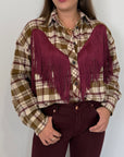 Tensione In - Camicia con frange bordeaux