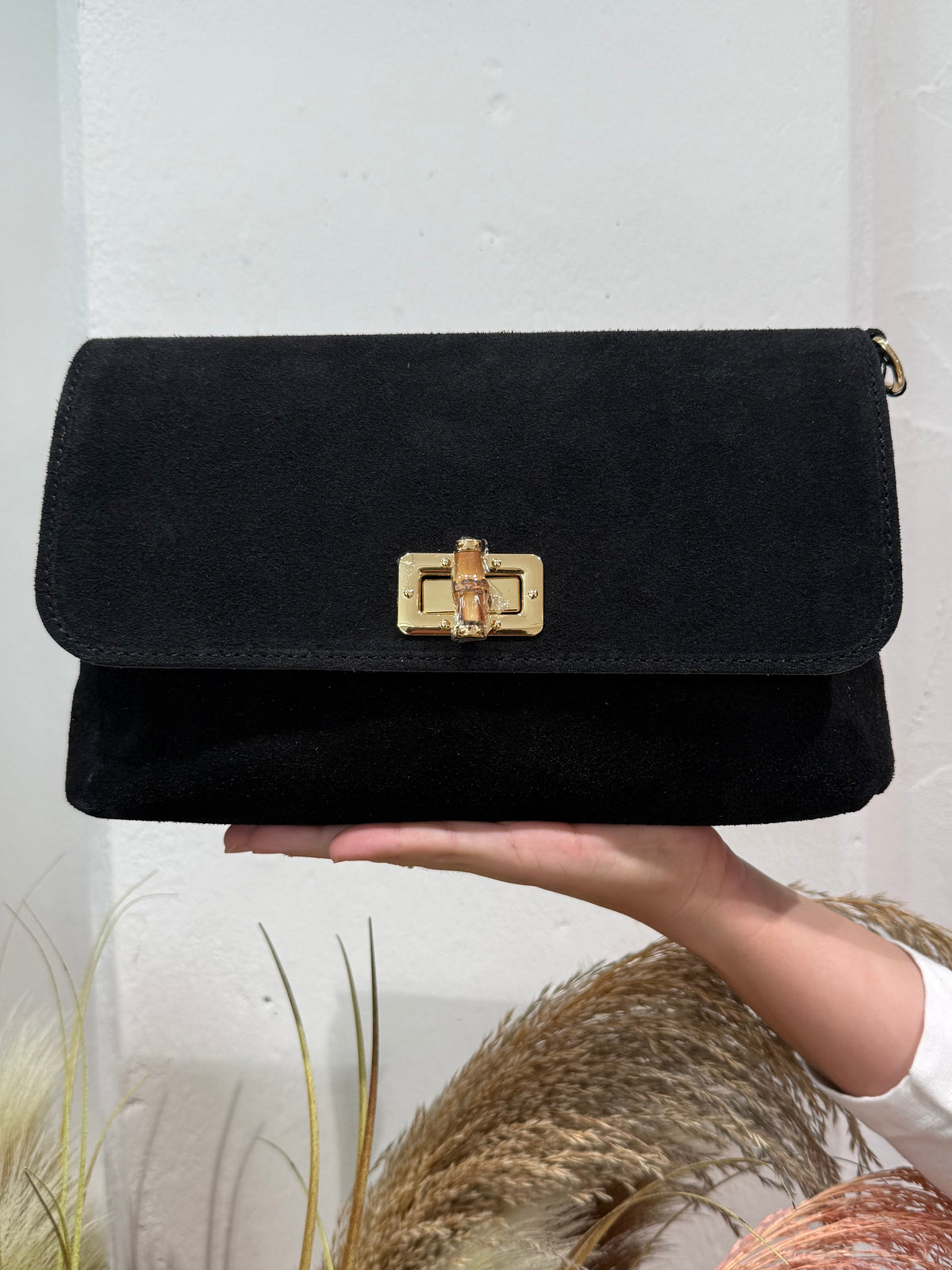 Civico23 - Borsa in vera pelle bamboo nera