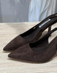 Decollettè in suede testa di moro