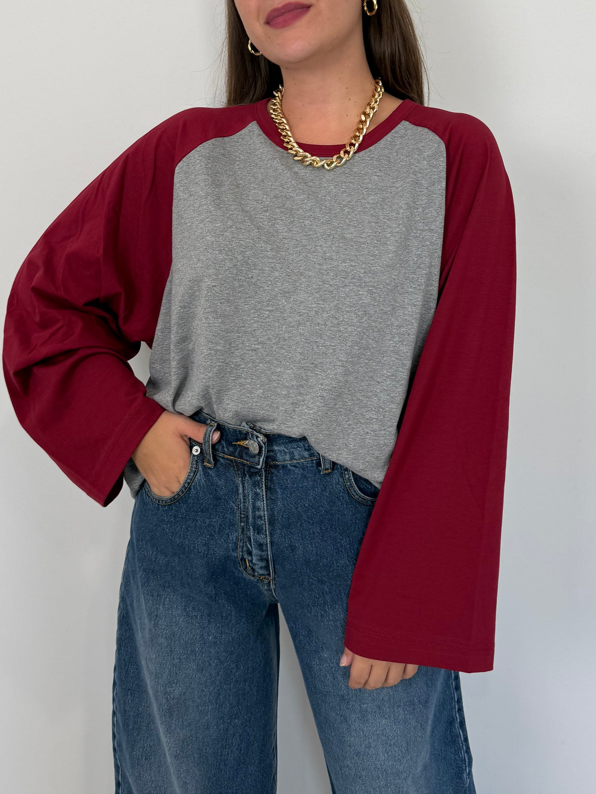 Haveone - Maglia street Bicolor grigia