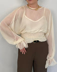 Tensione In - Blusa in chiffon burro
