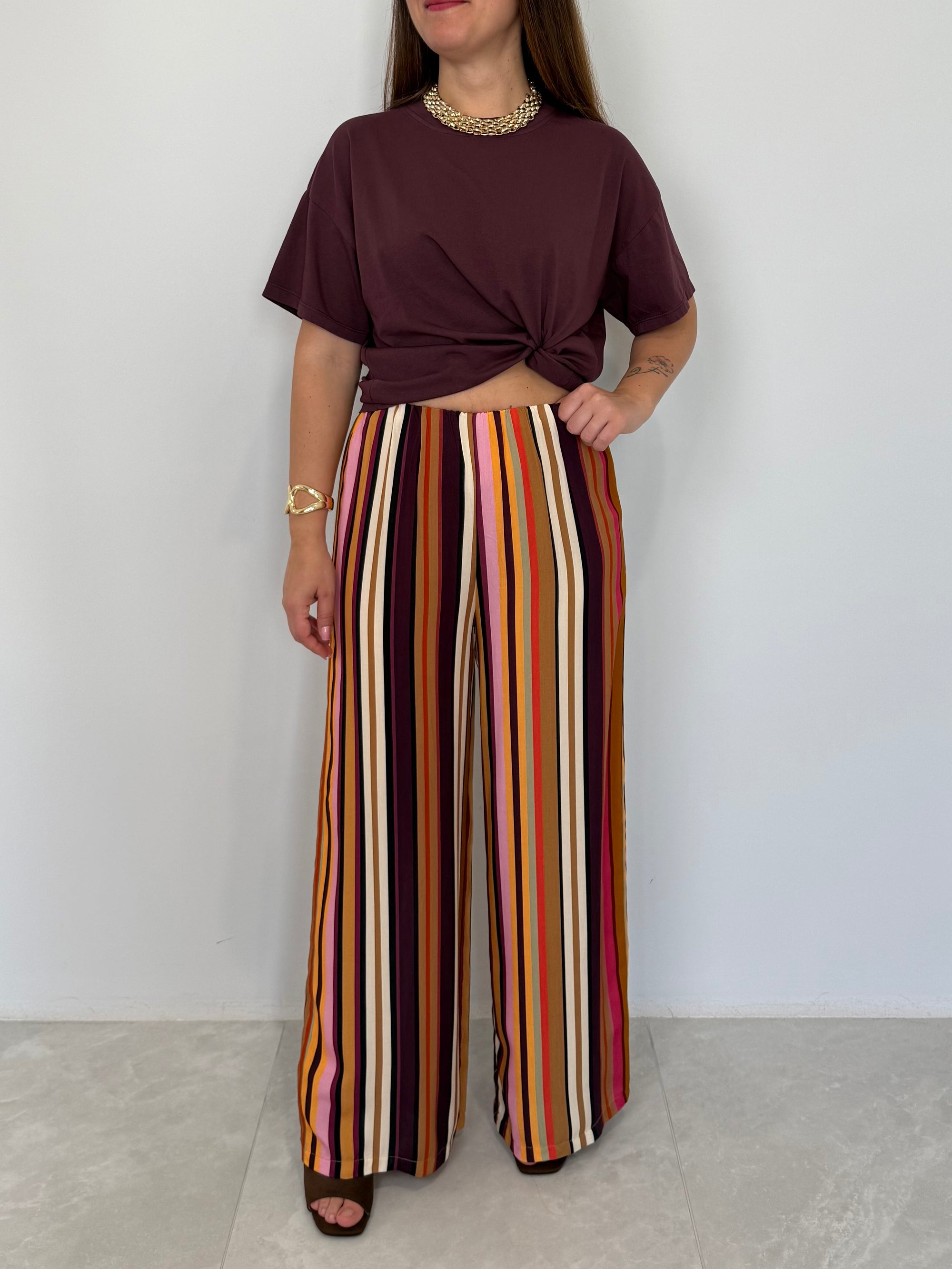 Haveone - Pantalone millerighe multicolor