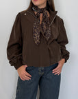 SusyMix - Bomber in cupro con foulard