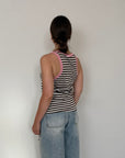 SusyMix - Canotta righe moro contrasto rosa