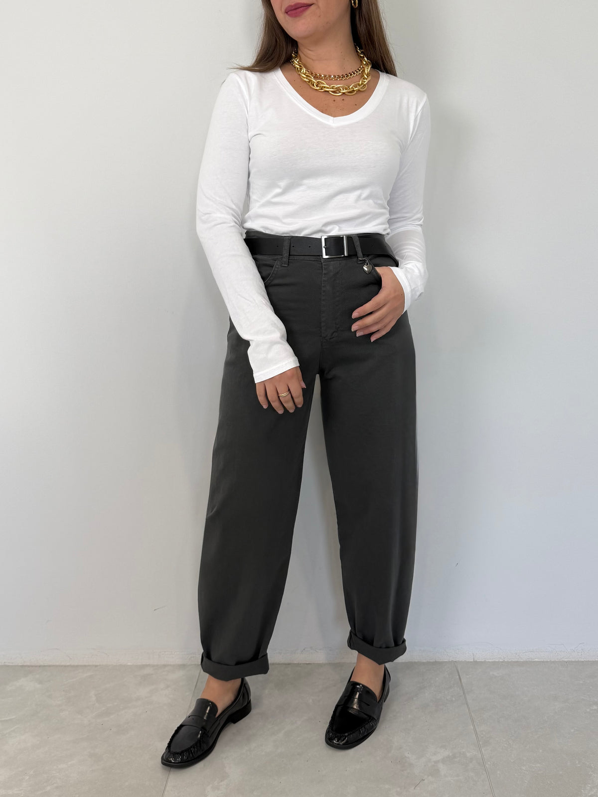 SusyMix - Pantalone cuoricino piombo