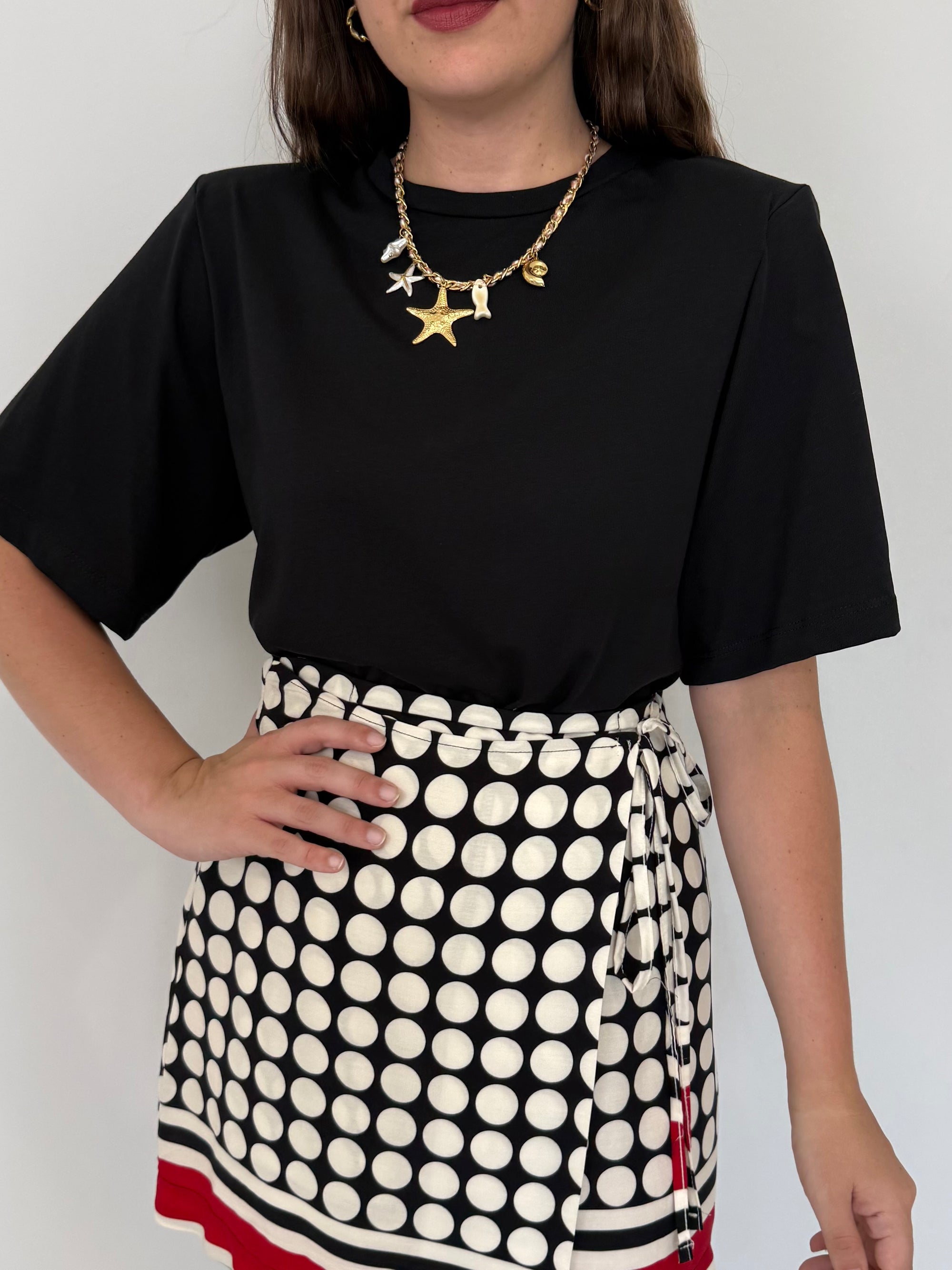Haveone - T-shirt a body con spalline nera