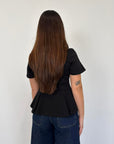 SusyMix - Maglia peplum nera