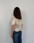 Haveone - Maglia in pizzo beige