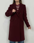SusyMix - Cappotto doppiopetto bordeaux