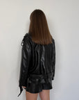 Haveone - Chiodo in ecopelle nero