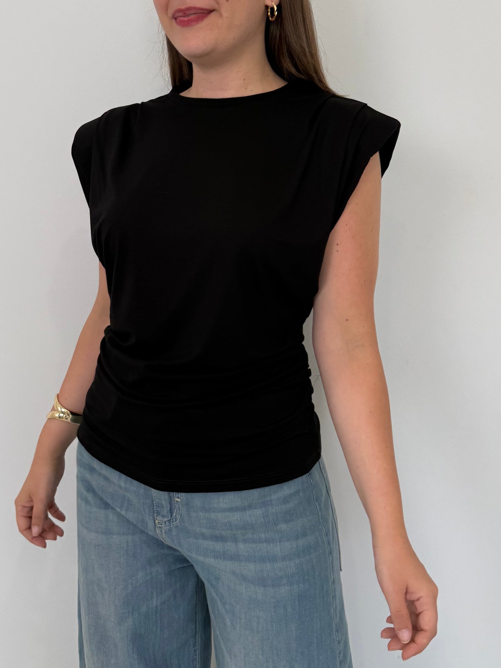 SusyMix - Maglia con spalline nera