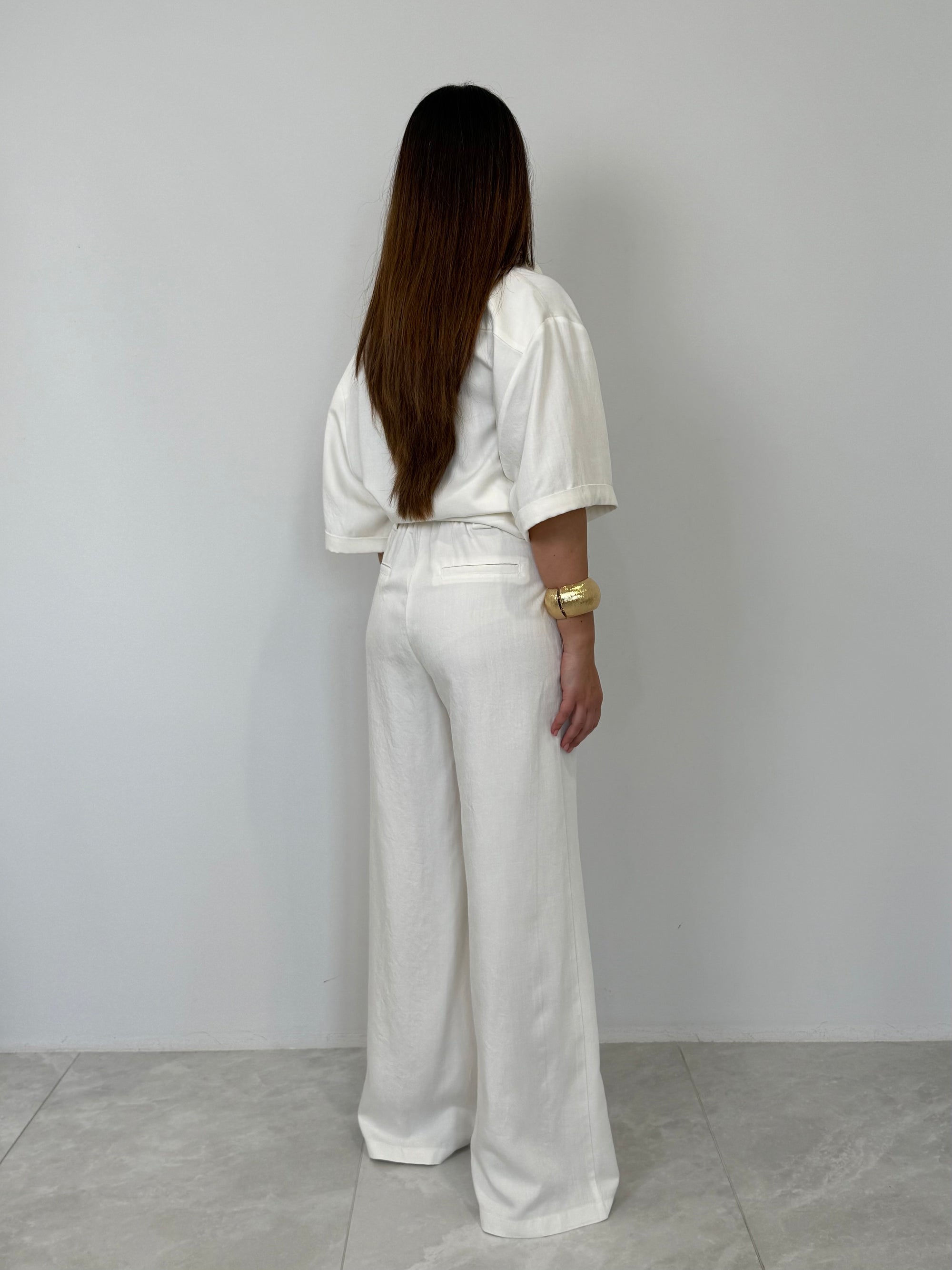 Tensione In - Pantalone in tencel bianco