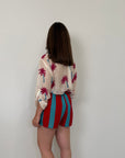 Haveone - Short rigato ottanio