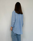 Haveone - Camicia gessata azzurra e giallina