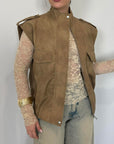 Haveone - Gilet in dainetto cerato beige