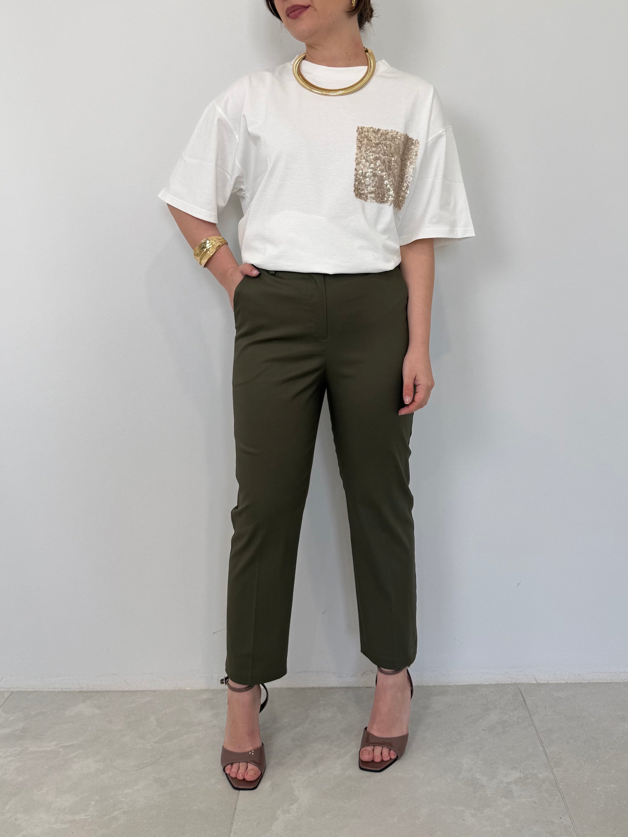 Tensione In - Pantalone sigaretta verde