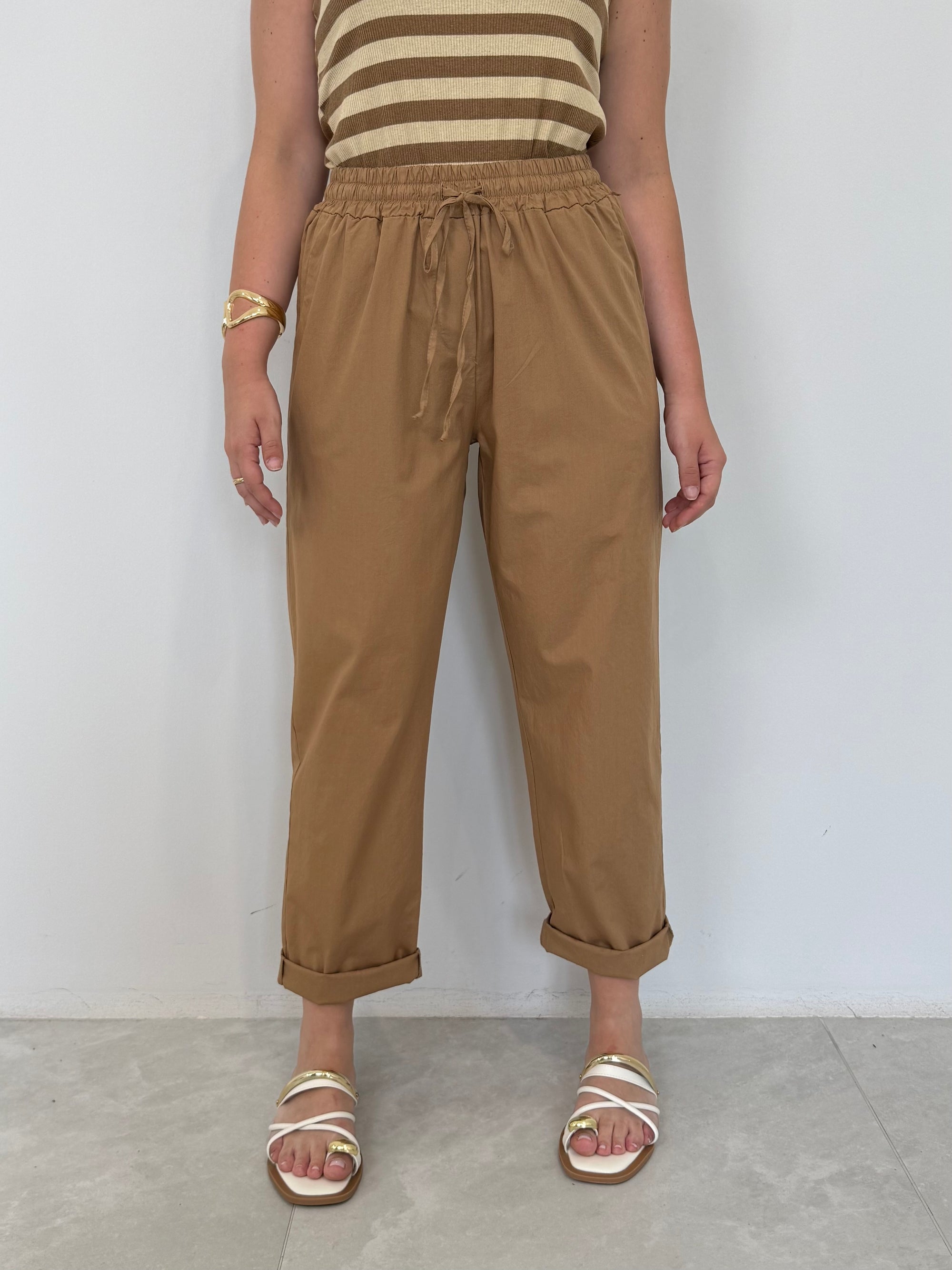 Haveone - Pantalone leggero cammello