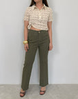 Motel - Pantalone in cotone zampetta verde
