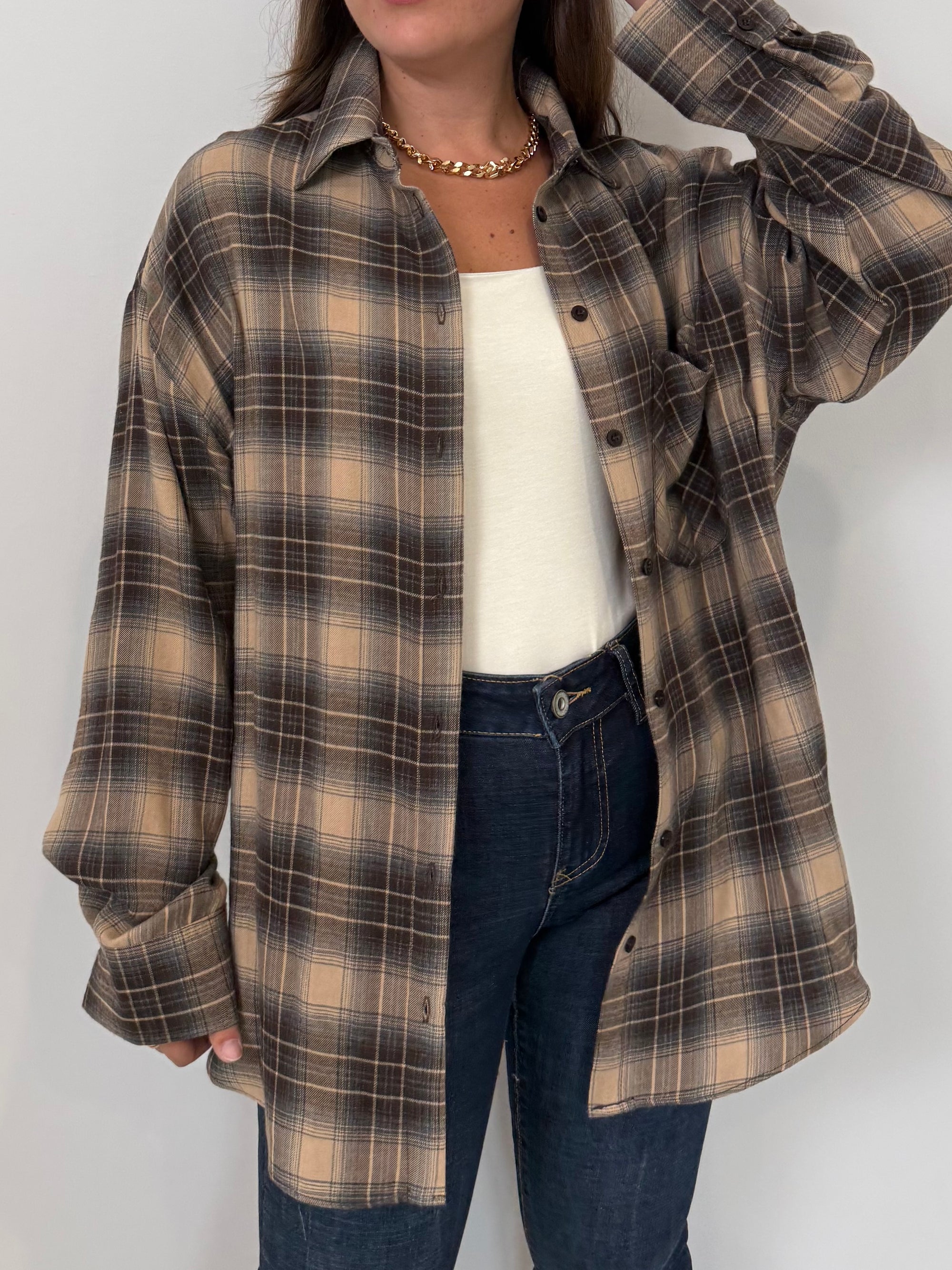 SusyMix - Camicia check tortora