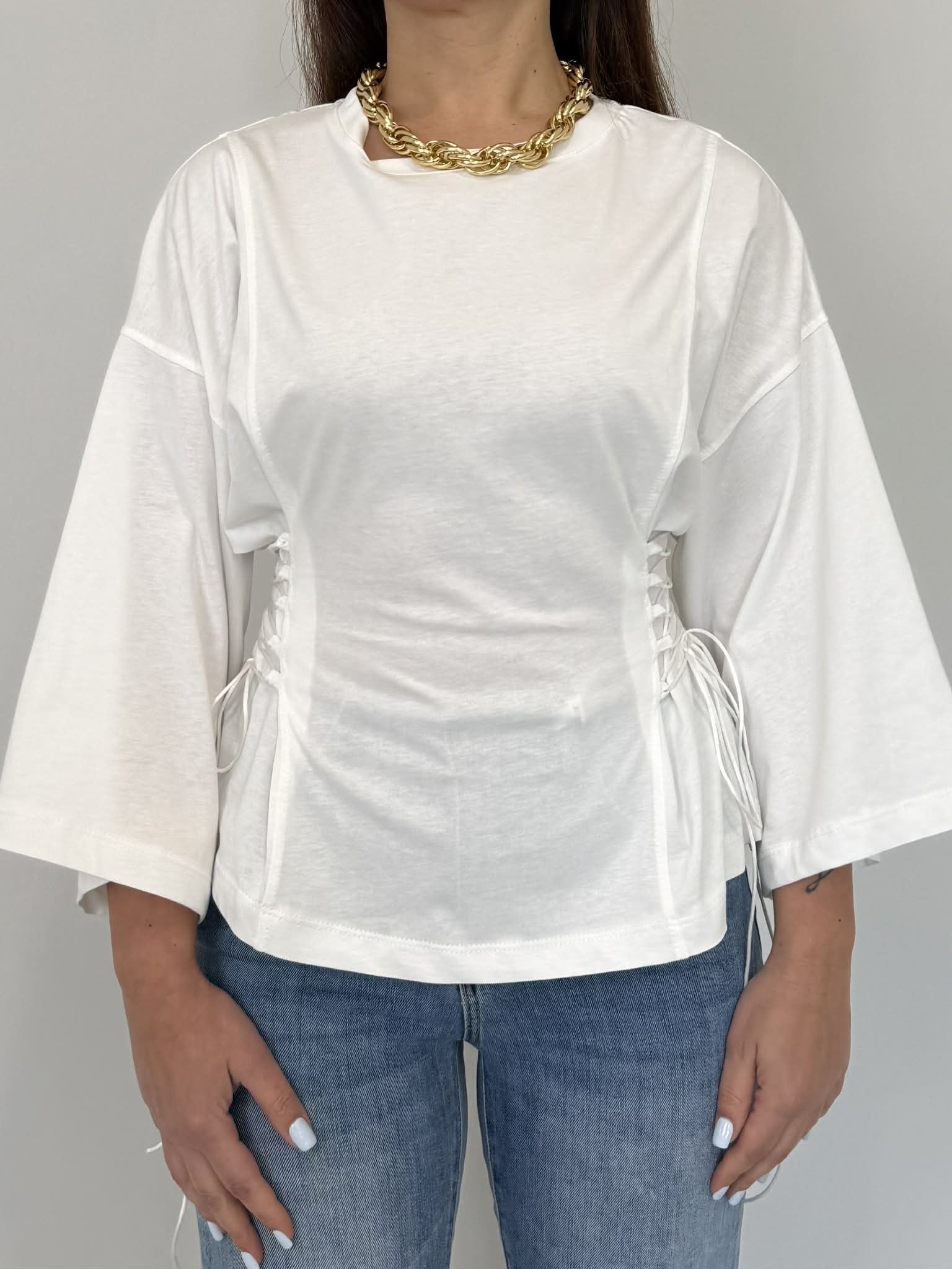 Tensione In - T-shirt con lacci laterali