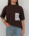 Tensione In - T-shirt con tasca in pizzo moro