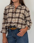 Civico23 - Camicia in flanella con spille beige