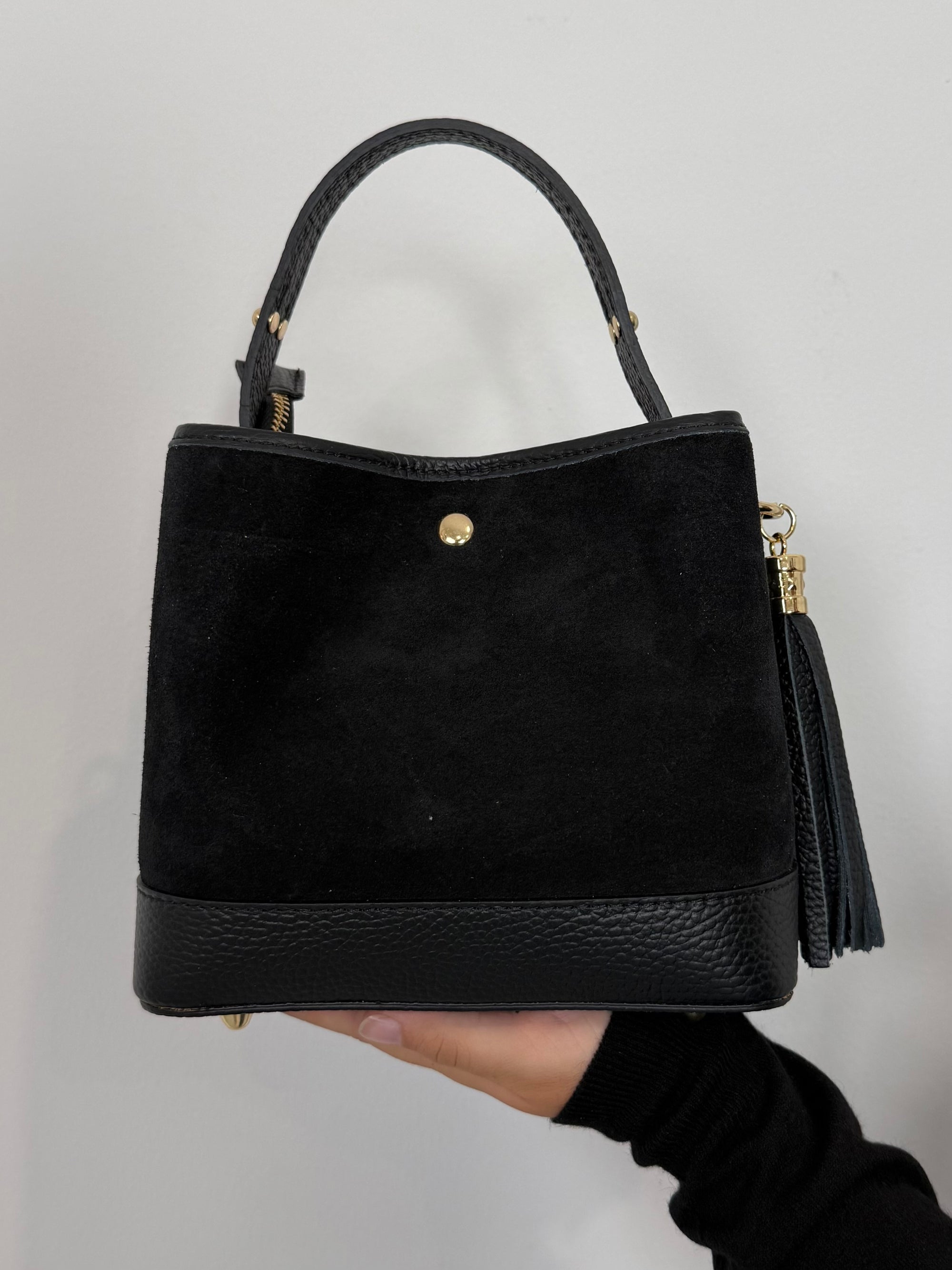 Civico23 - Secchiello in vera pelle nero