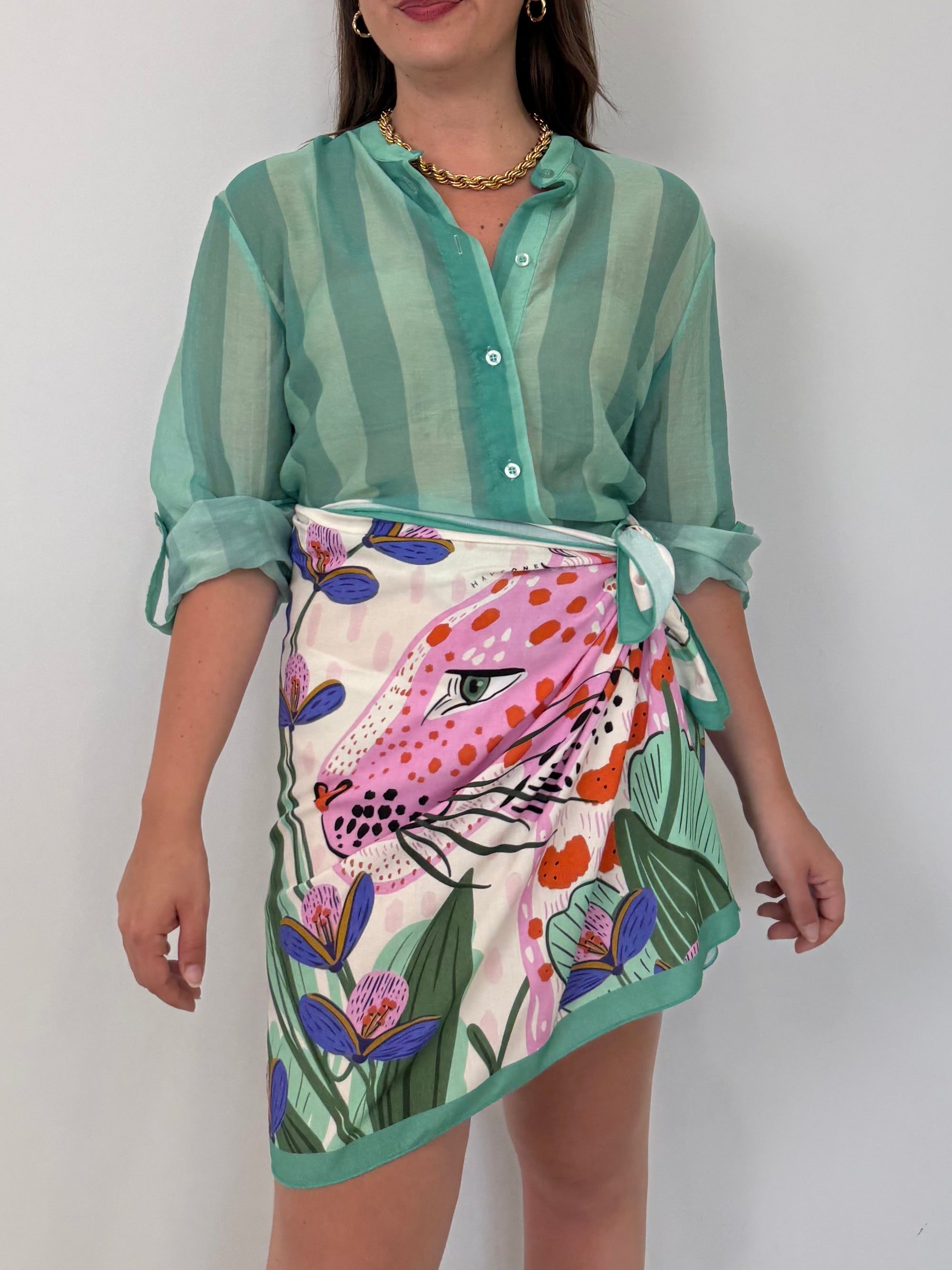 Haveone - Gonna pareo giaguaro e orchidea