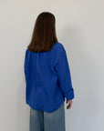 Haveone - Camicia doppia tasca blu royal