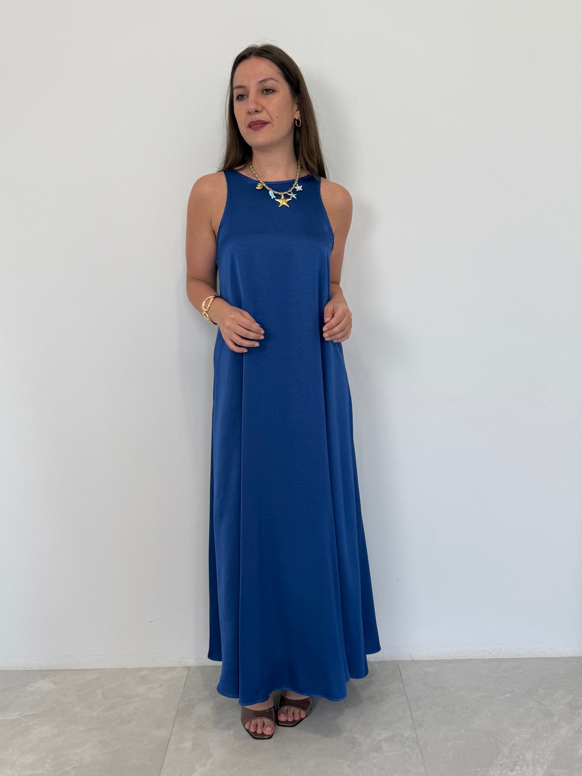 Tensione - Abito vogatore in viscosa blu