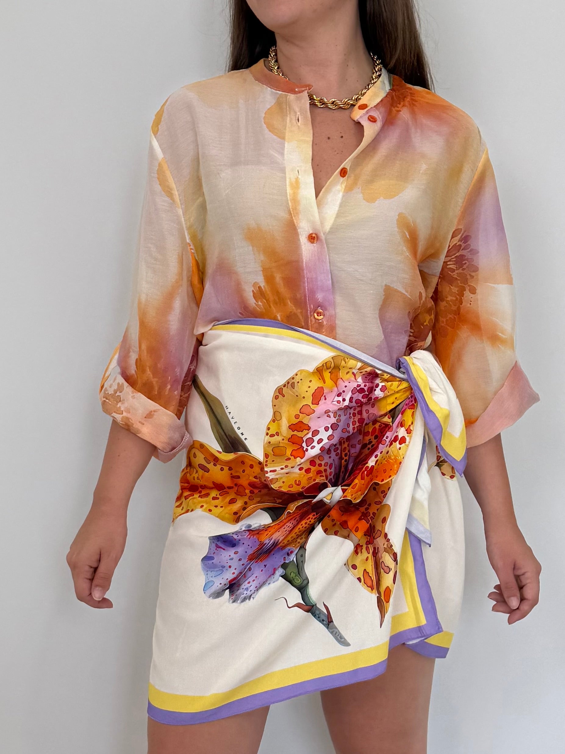 Haveone - Gonna pareo orchidea arancio