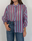 SusyMix - Camicia riga celeste e fuxia