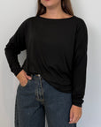 SusyMix - Maglia scatola scollo barca nera